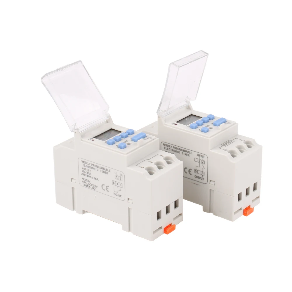 Din Rail AHC30A 1NO1NC 40A 7Days LCD Weekly Programmable Electronic Timer Switch AHC30B 1NO 220VAC 12V24VDC 18ON/OFF Time Relay