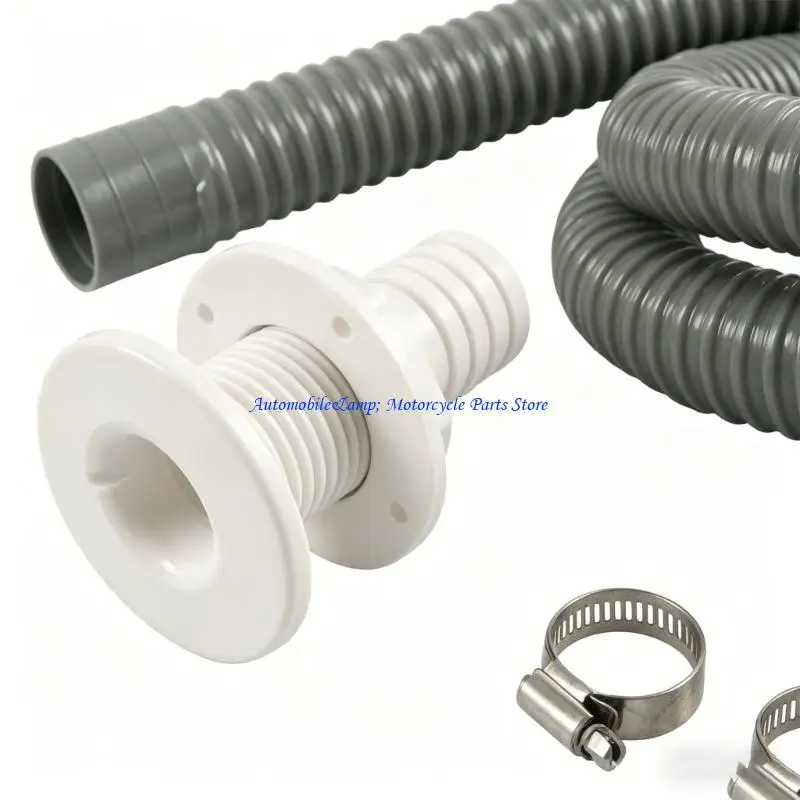 H7BD 1 1/8 Inch Boat Bilge Drain Includes 29mm Pipe Clamp And 6 Foot Flexible Tube