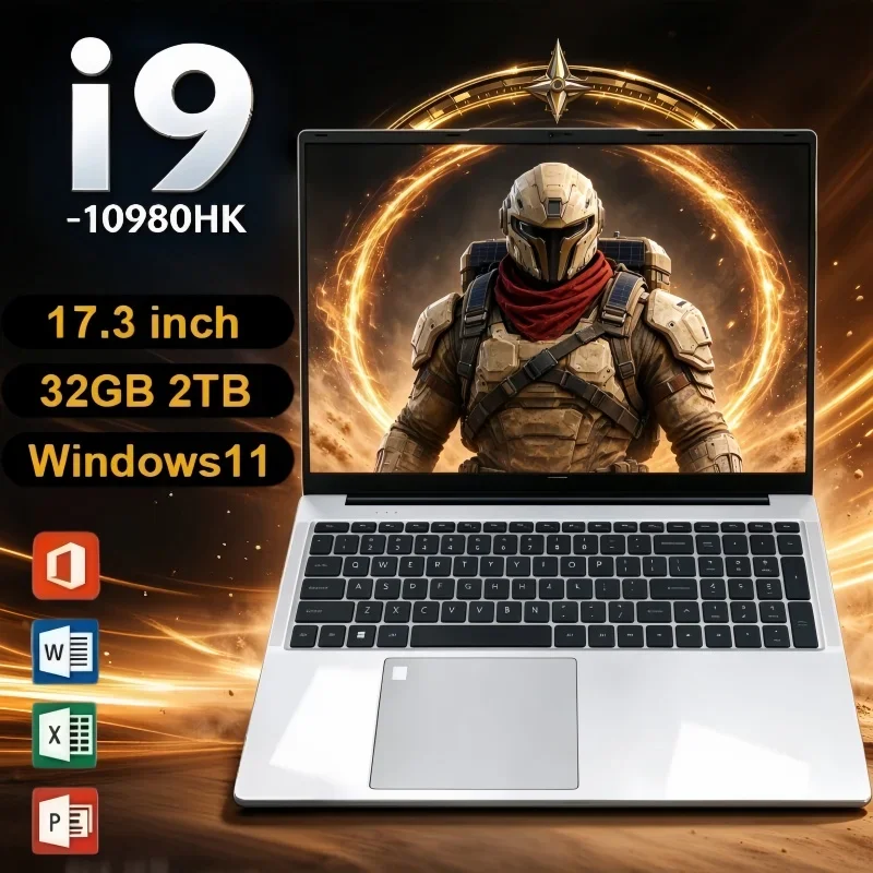 17.3 Inch Notebook Intel I9-10980HK Windows 11 32GB RAM 2TB SSD Fingerprint Unlock Ultra Fast Laptop For Office And Game