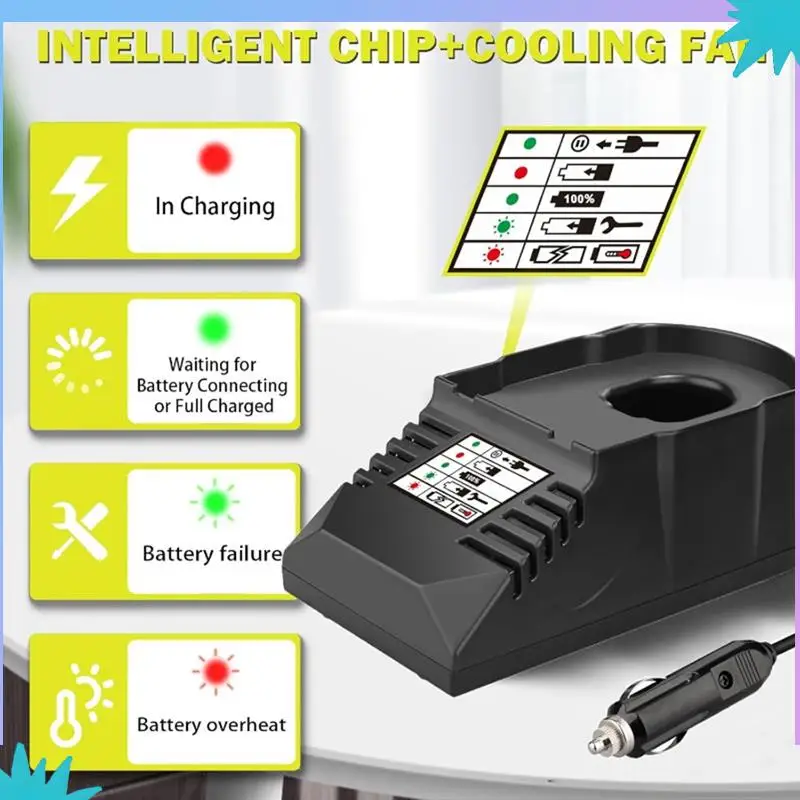 Ryobi 18V 리튬 및 Ni-Cad 및 Ni-Mh 배터리 용 담배 라이터 플러그가있는 ABZW 미니 배터리 충전기 차량용 충전기