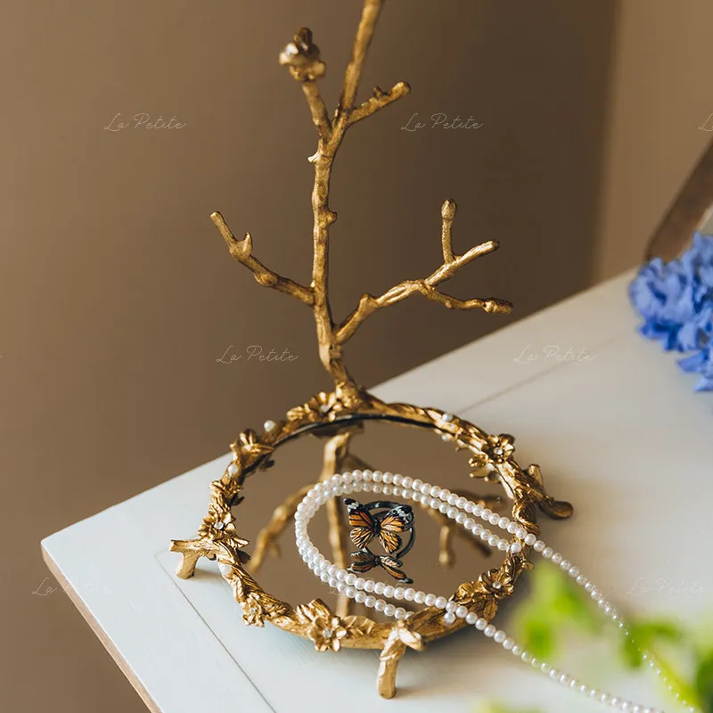 Jewelry display rack, retro desktop decoration, dresser, earrings display rack, entrance entrance storage ornament