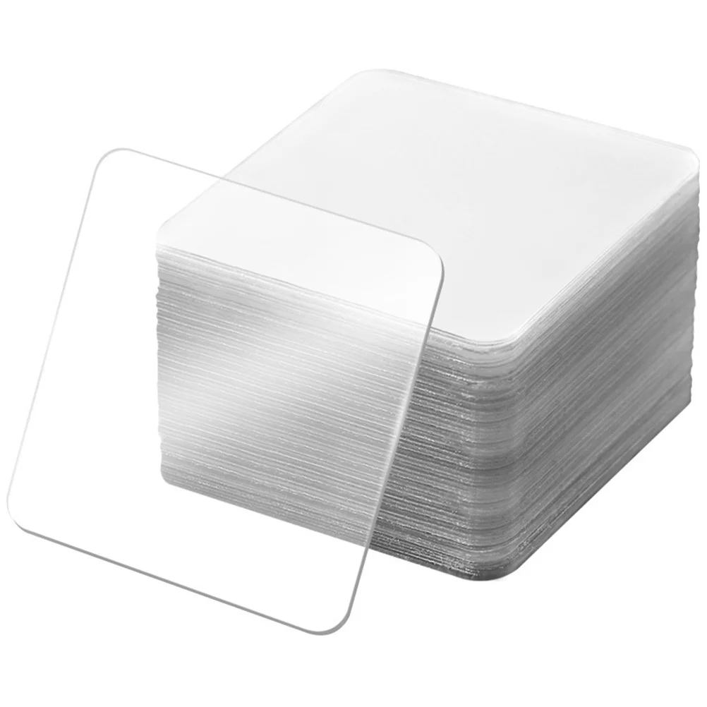 

100pcs Double Sided Tapes Premium Strong Adhesive Transparent Sticky Mounting Squares For Wall Hanging Decor Frames Power Strips
