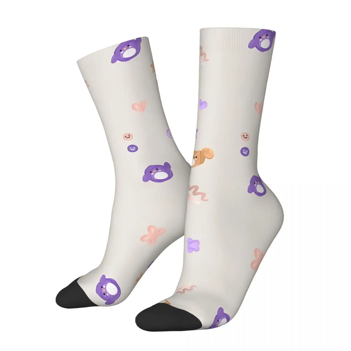 Vintage Taehyun Hueningkai Doodle Men's compression Socks Unisex TXT Harajuku Pattern Printed Novelty Crew Sock