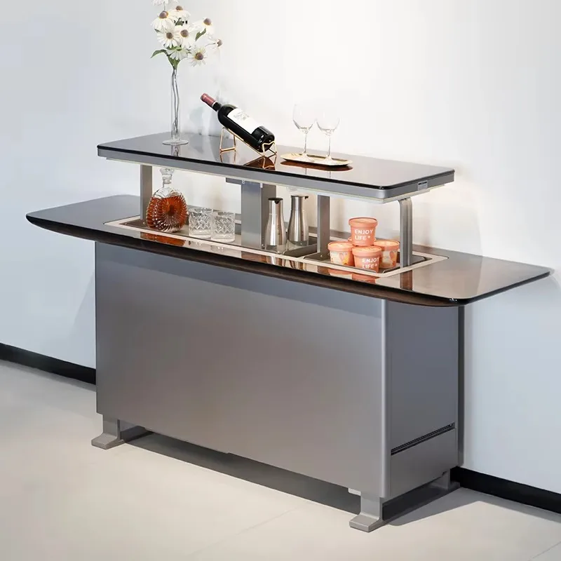 2025 Newest Design Smart Sideboard Multifunctional Smart Sideboard with LED Light Strip Refrigerator