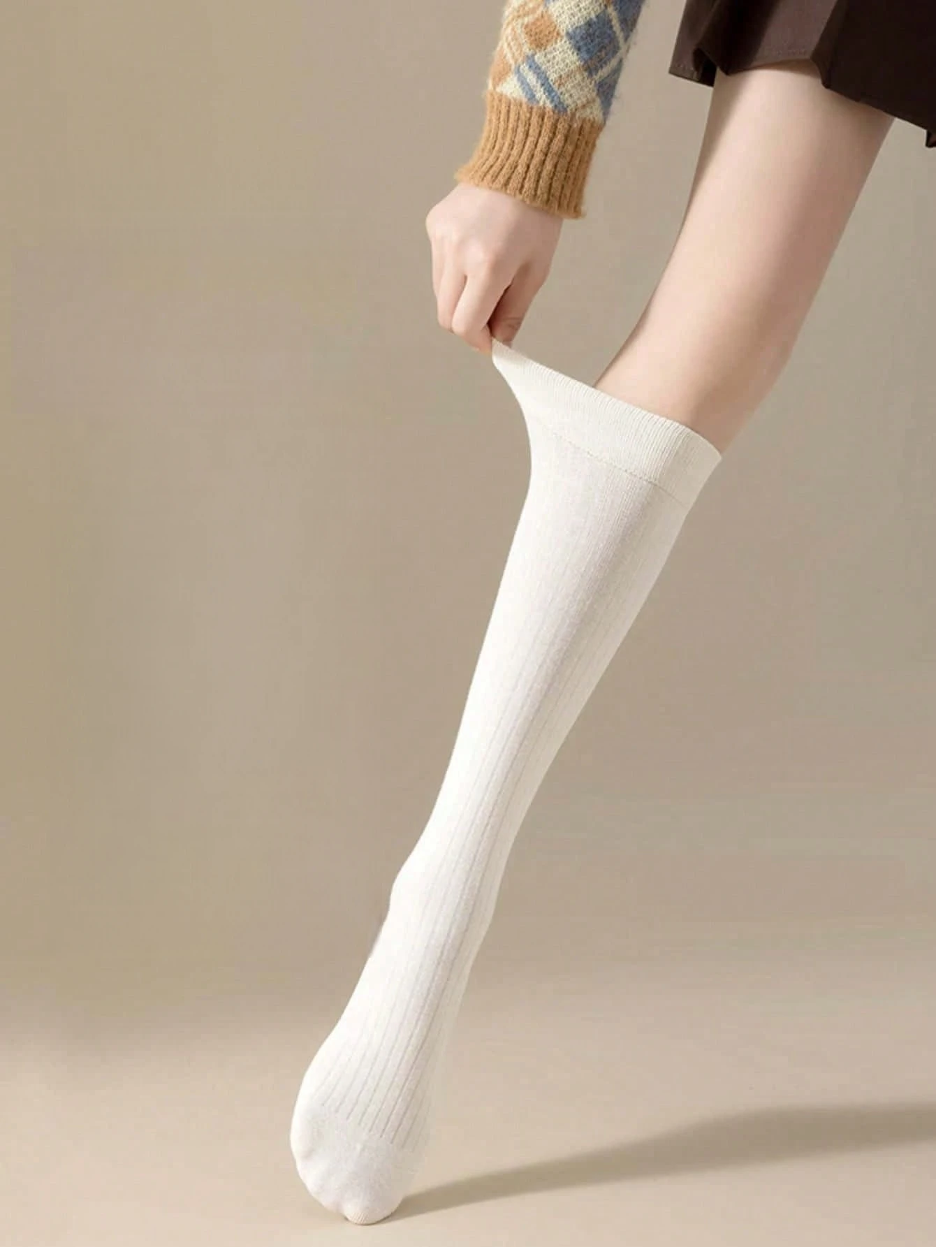 Socken für Damen, einfarbig, modisch, schlicht, im JK-College-Stil, weich, bequem, schweißabsorbierend, atmungsaktiv, Freizeitsocken – Detail 6