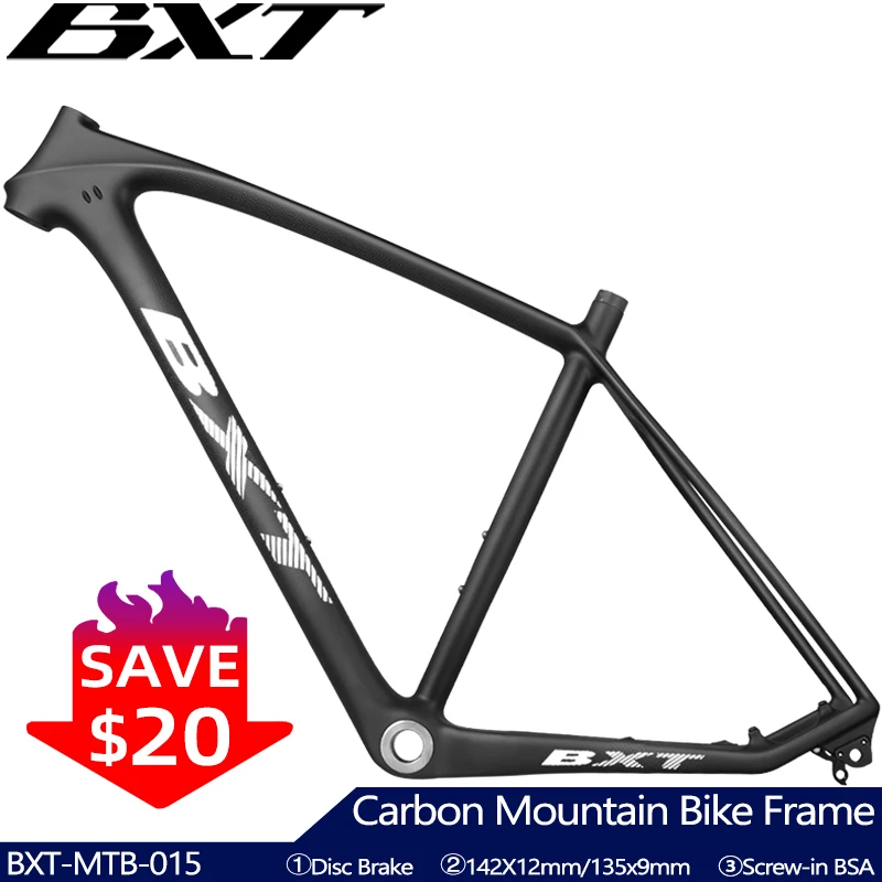 BXT T1000 carbon mtb frame 29er carbon bike frame 29 carbon mountain bike frame 142*12 or 135*9mm disc brake bicycle frame