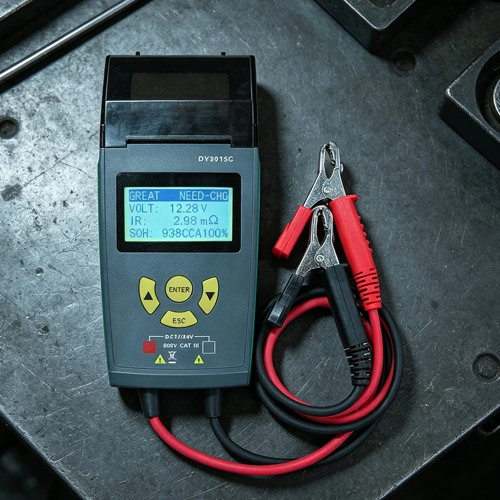 DY3015C For Battery Condition Tester for Vehicles with Multi Chemistry Support Gel Flooded Deep Cycle and Print