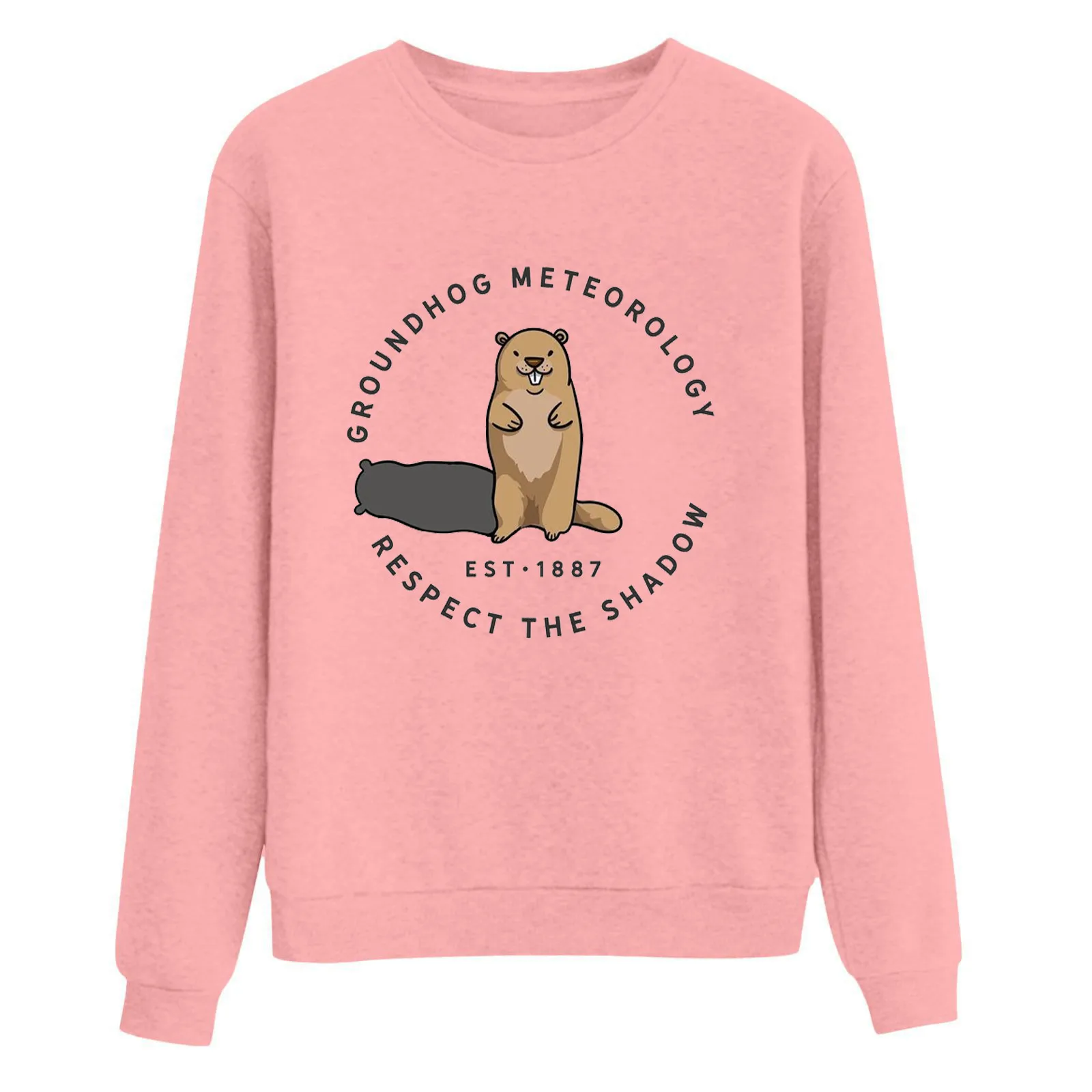 Cute Groundhog Sweatshirt –Happy Groundhog Day Sweatshirt Women’s Comfortable Sweatshirt Graphic Athletic Oversize