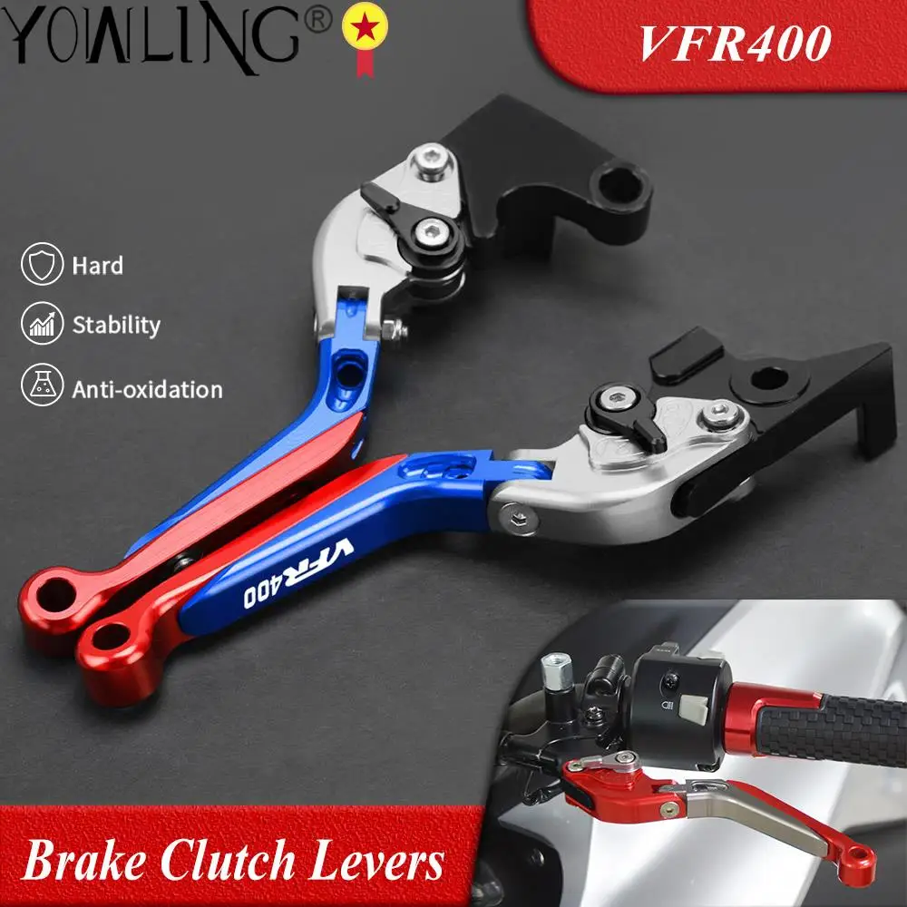 CNC Motorcycle Accessories Adjustable Folding Extendable Brake Clutch Levers For Honda VFR400 VFR 400 NC30 1989 1990 1991 1992