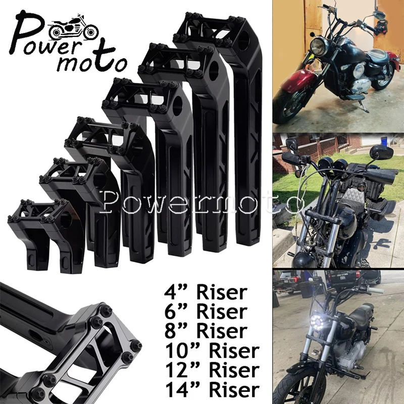 

Riser 4-14 Inch Pull Back CNC 25mm Handlebar Clamp For Harley FLFB FLFBS FLSL FXBB FXBR FXBRS FXDRS FXFB FXFBS FXLR FXLR FXLRST