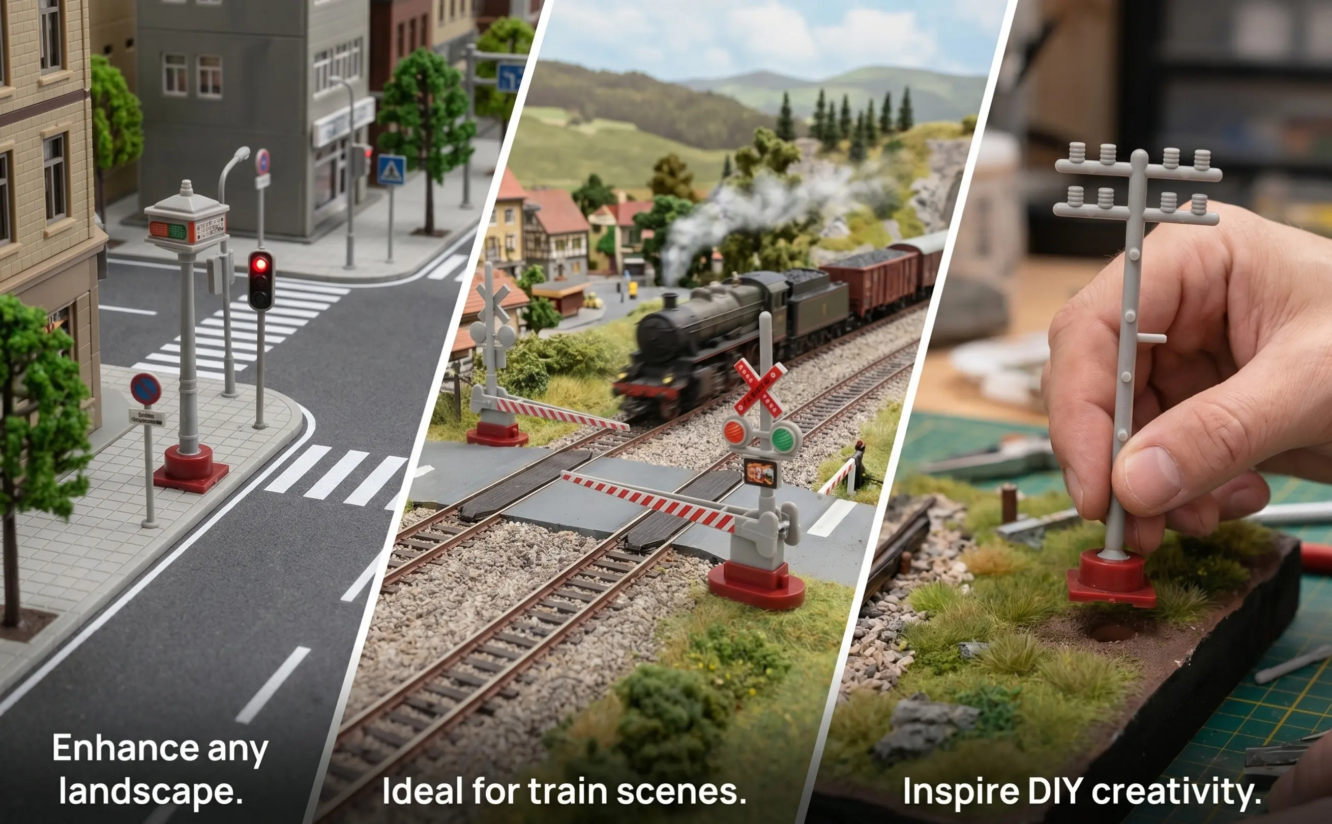 8Pcs Miniature Railroad Signal Lights Micro Traffic Accessories for DIY Train Sand Table Landscape Model Train Accessories view 6
