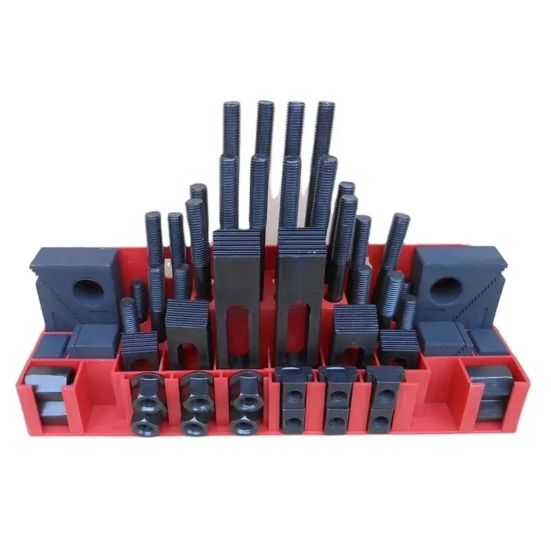 Hardening  quality milling machine clamping set M8 58pcs mill clamp kit vice,clamping tool A3 material  heat deal FOR CNC