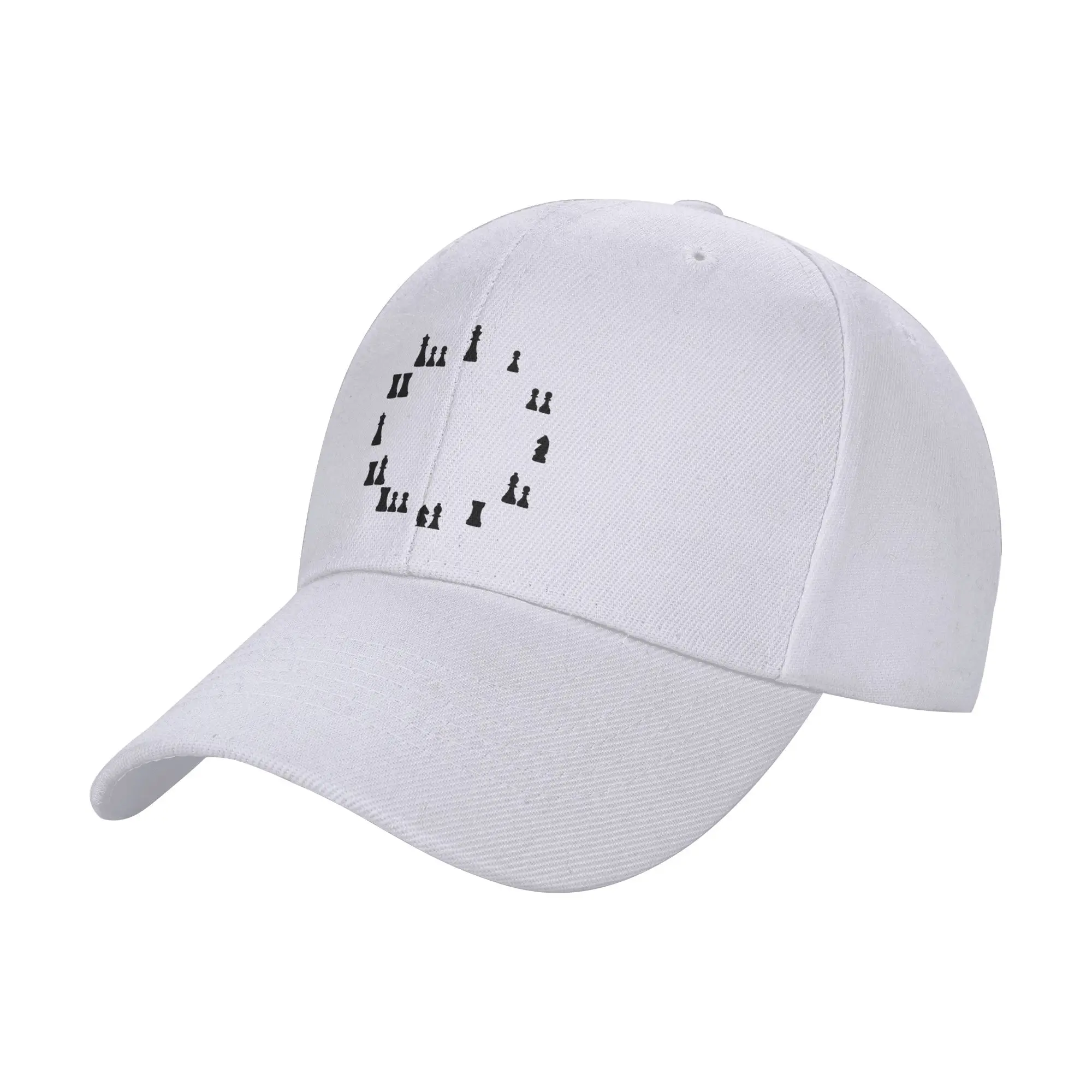 Fashion Black Chess Pieces Curved Brim Baseball Cap Sweet And Cool Style Men's Panama Hat