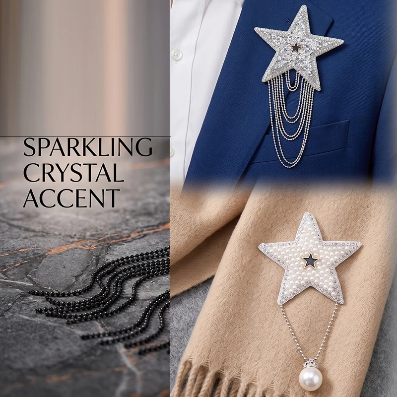 Funkelnden Strass Fünf-stern Muster Hot fix Kleiden Patches Mode Pailletten Schuhe/hüte/taschen Appliques Eisen-auf Patches – Detail 5