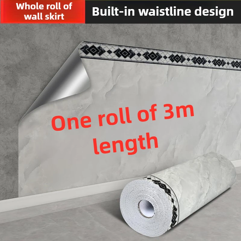 90cm x 3m Roll PVC Self-Adhesive Wainscoting Panel, Marble & Tile Look Wall Covering, Waterproof Peel Stick DIY for Walls Home