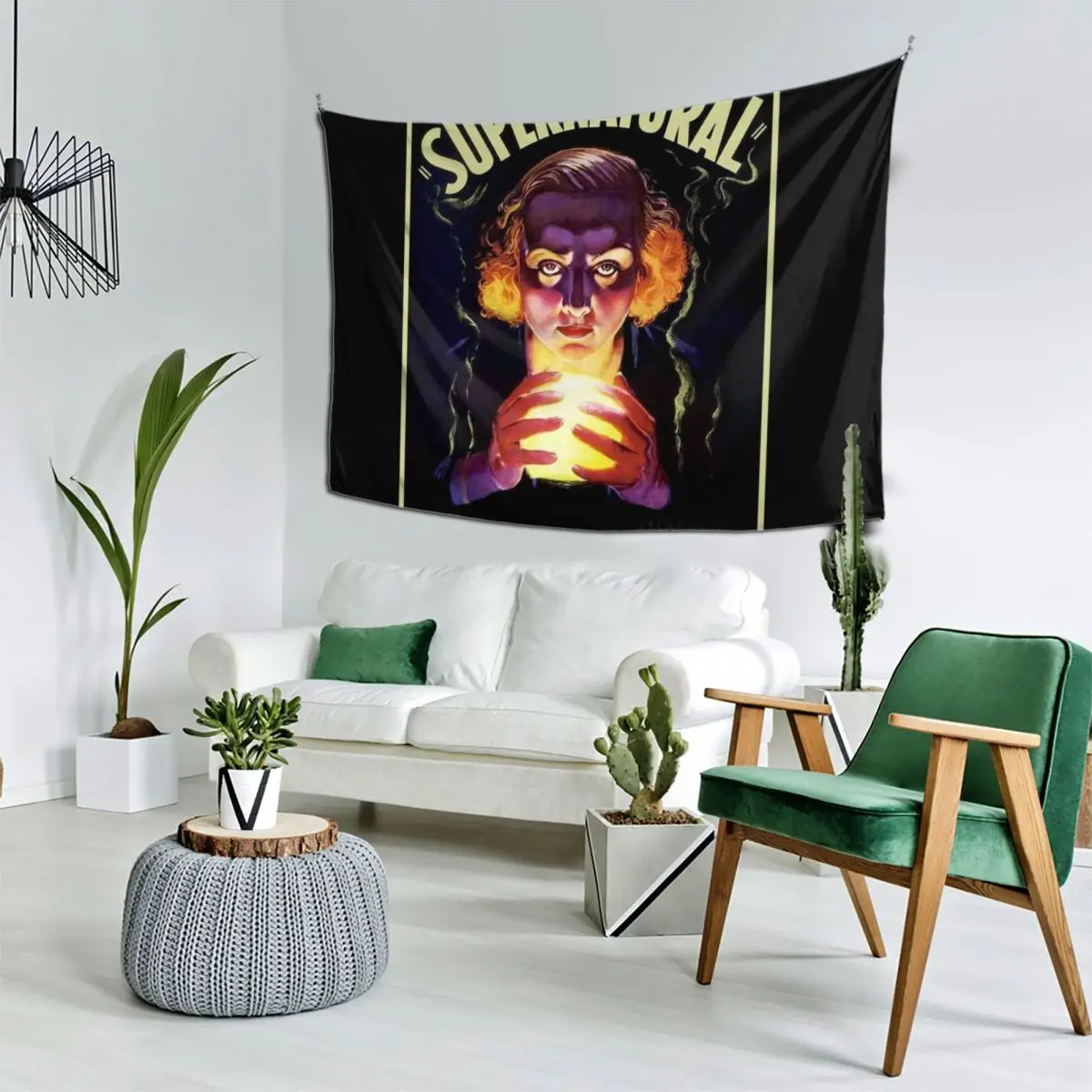 

SUPERNATURAL : Vintage Crystal Ball Fortune Teller Print Tapestry Outdoor Decoration Bedroom Deco Bedroom Decor Tapestry