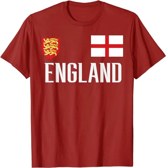 ENGLAND Flag Vintage T-Shirt England Soccer Team British Flag Pride Lion Jersey Football Fans Clothes Graphic Tee Sports Y2k Top