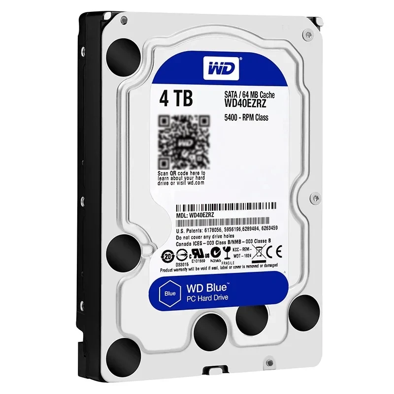 웨스턴 디지털 WD 블루 데스크탑 컴퓨터 모니터링용 하드 드라이브 디스크, SATA III 5400 RPM 64MB 6TB HD 하드 디스크, 1TB, 2TB, 4TB, 3.5 인치