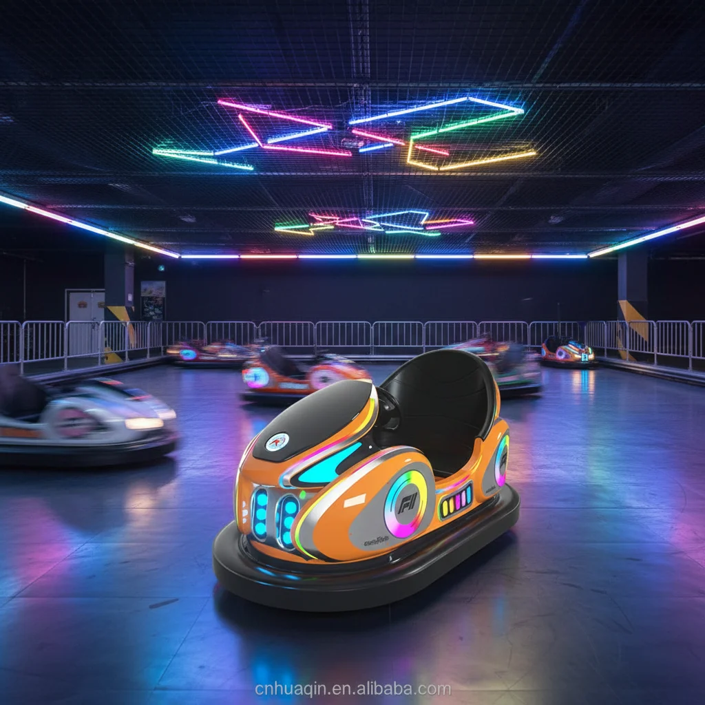 Fiberglass Bumper Car Amusement Park Ride for Children 7km/h Speed 2 Players for Entertainment Parks Shopping Malls City