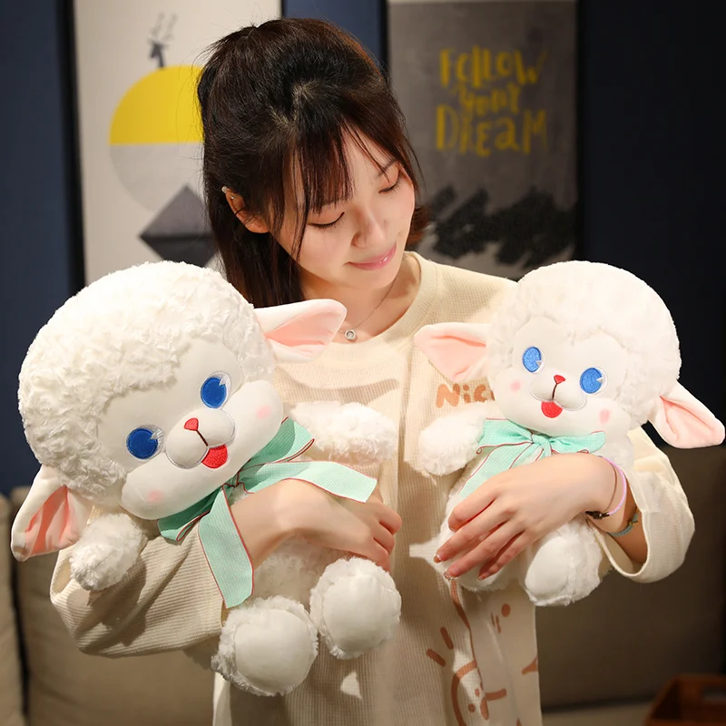 20～40cmの白い羊のぬいぐるみ、座ったり立ったりできる草原の動物のぬいぐるみ、誕生日プレゼント