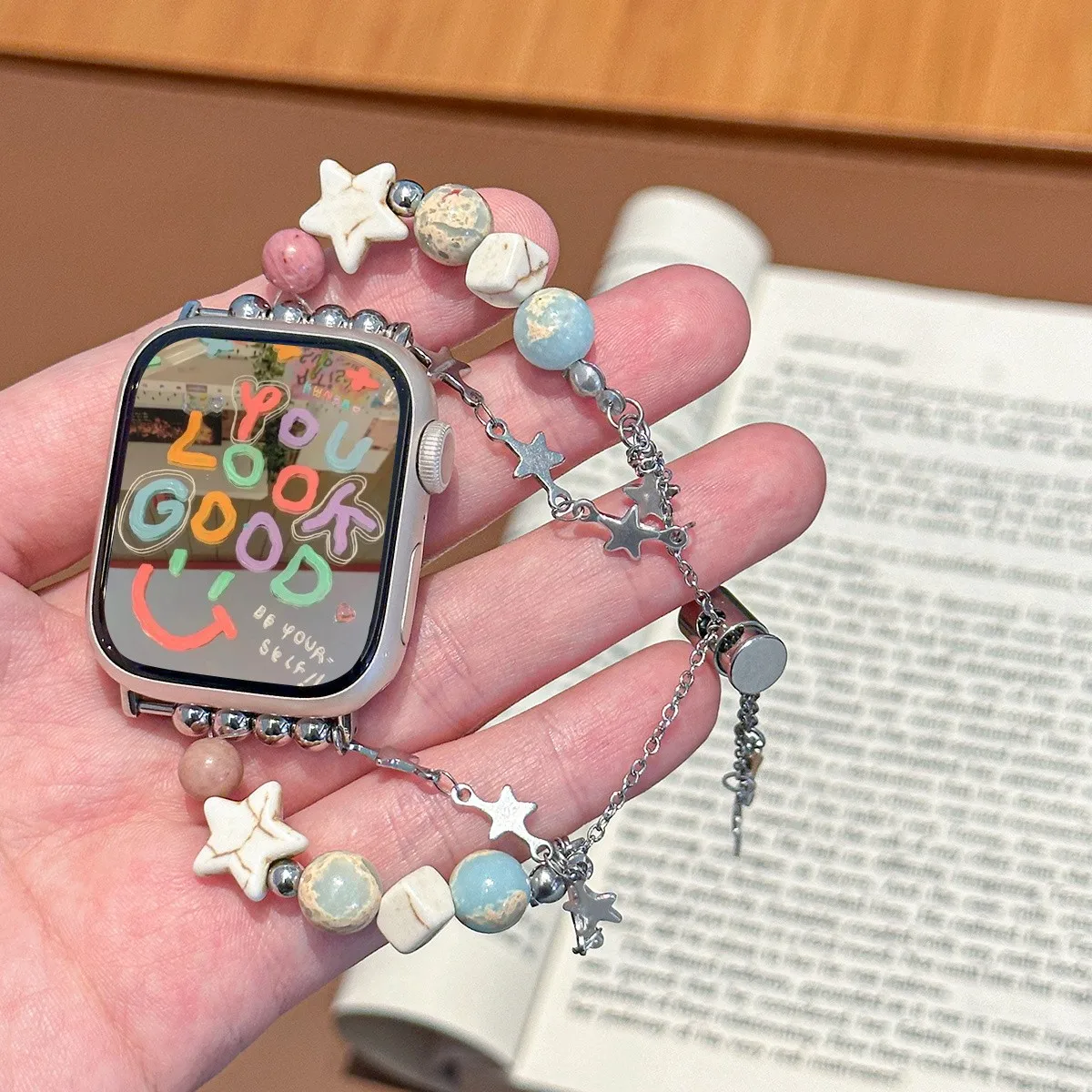 

Adorable Star Bead Fashion Watch Band Compatible with iWatch 38mm 40mm 41mm 42mm 44mm 45mm 49mm