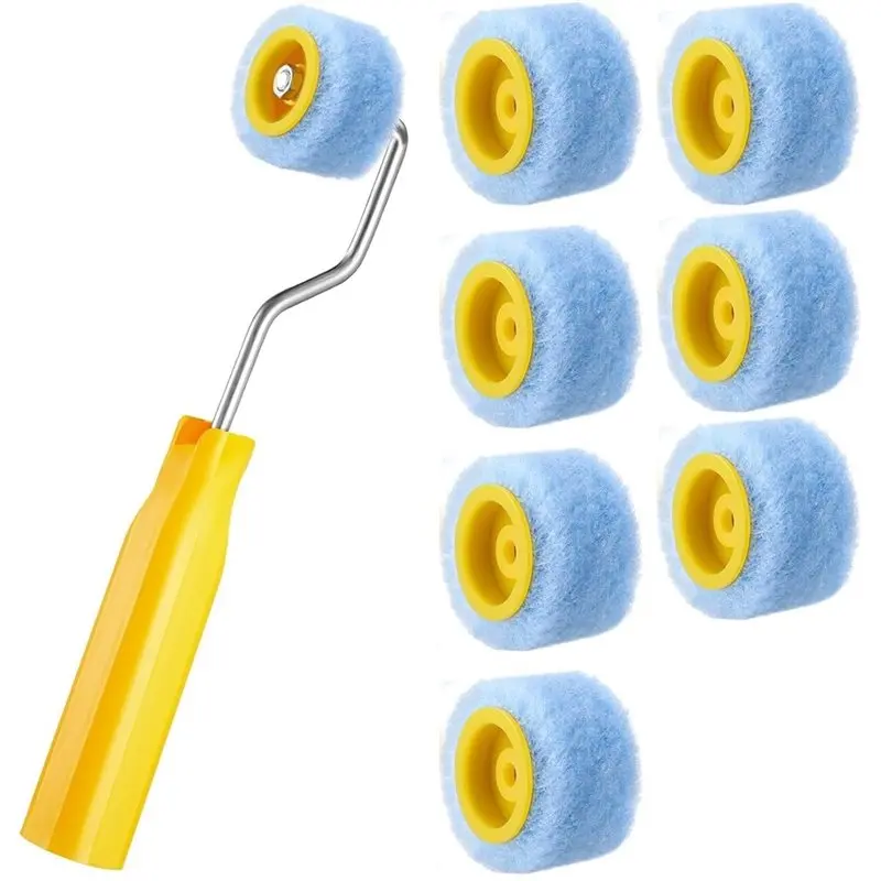 ABKO-Small Paint Roller Mini For Touch Up Trim Corner,Extra Small Brushes Tool For Window Frames Photo Frames