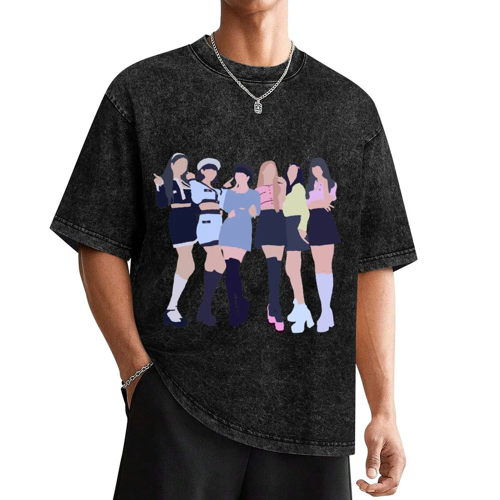 MAGO Gfriend Silhouette T-Shirt oversized summer top mens graphic t-shirts pack