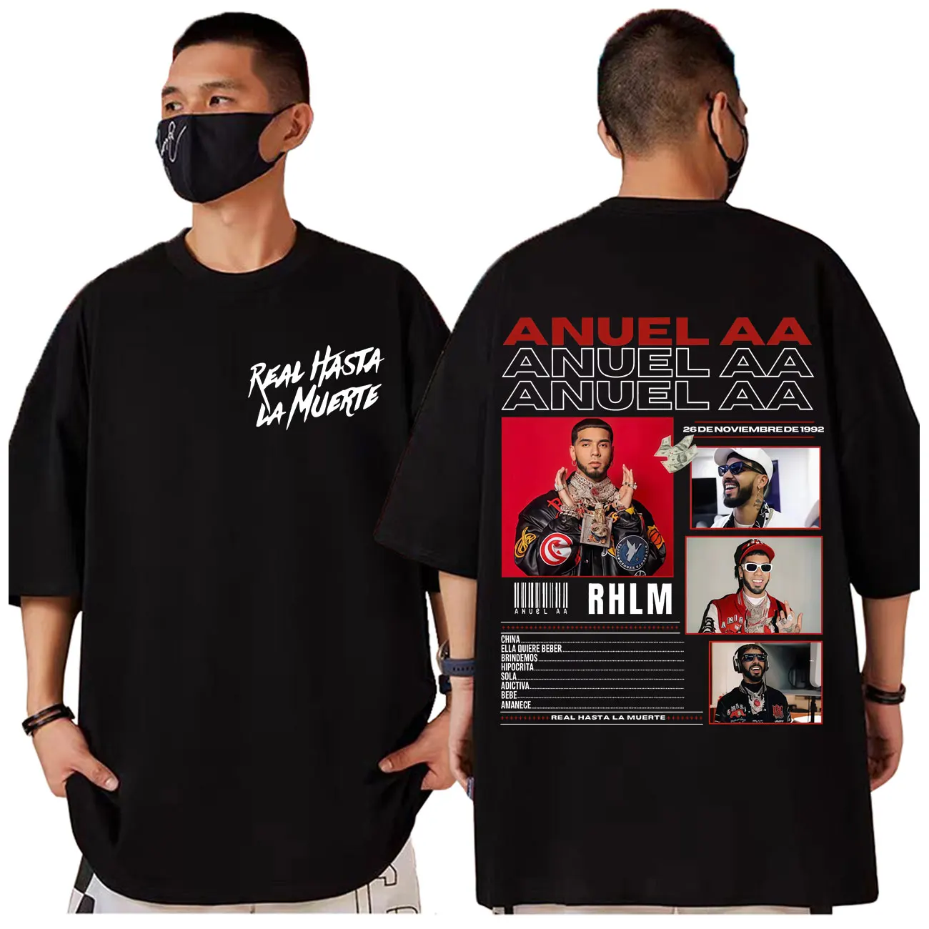 

Rapper Anuel AA Graphic T Shirts Men Women Clothing Harajuku Y2k Oversized T-shirt Fashion Trend Hip Hop Short Sleeve T-shirts
