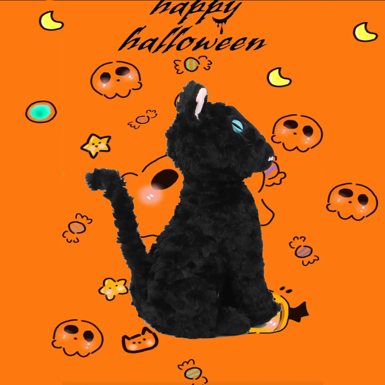 35cm kawaii Halloween Plüsch Katze Anime Plüschtiere schwarze Katze hochwertige voll gefüllte Plüsch tier Geburtstag Halloween Geschenk