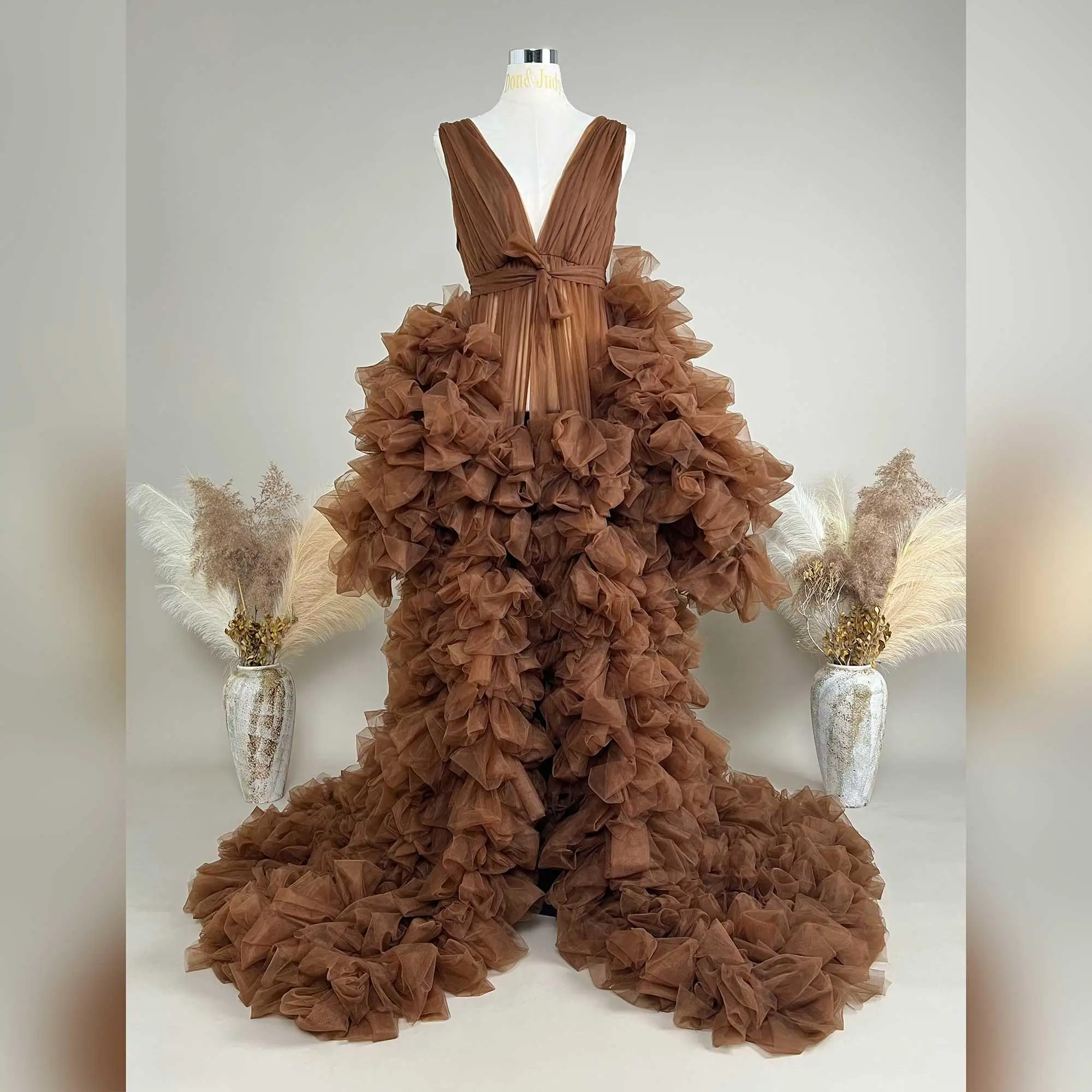 

Вечернее платье Don & Judy с v-образным вырезом, тюлевое платье с разрезом спереди для женщин, вечерние фотографии, свадебное платье, платье