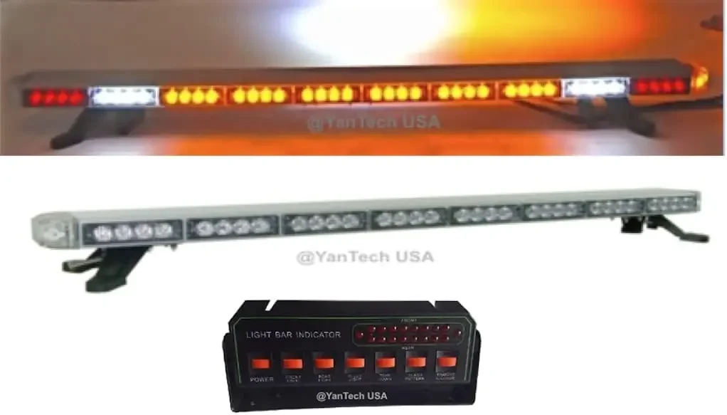 

50" Amber Clear Super Bright LED Light Bar Flashing Warning Tow Truck Wrecker Police Snow Plow with Brake/Turn Signal Lights