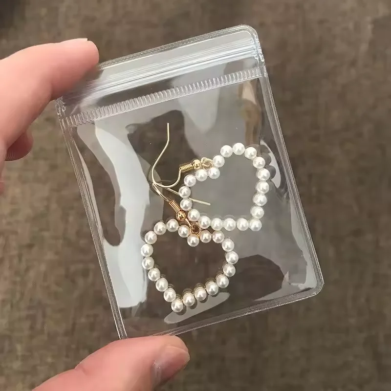 30Pcs Transparent PVC Jewelry Pouches Zip Storage Bag for Earring Necklace Jewelry Anti-Oxidation Display Packaging Bags