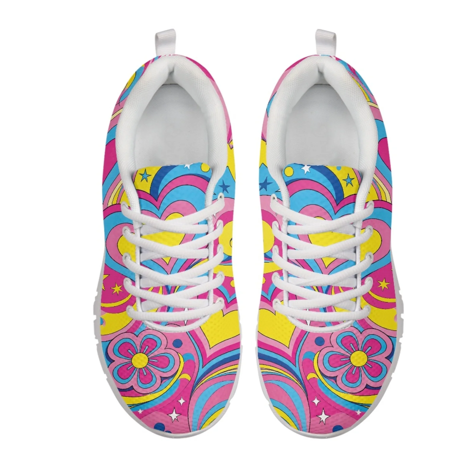 Coloranimal Anti-Slip Lightweight Running Shoes for Women Mens Sports Tennis Shoes for Walking Groovy Psychedelic