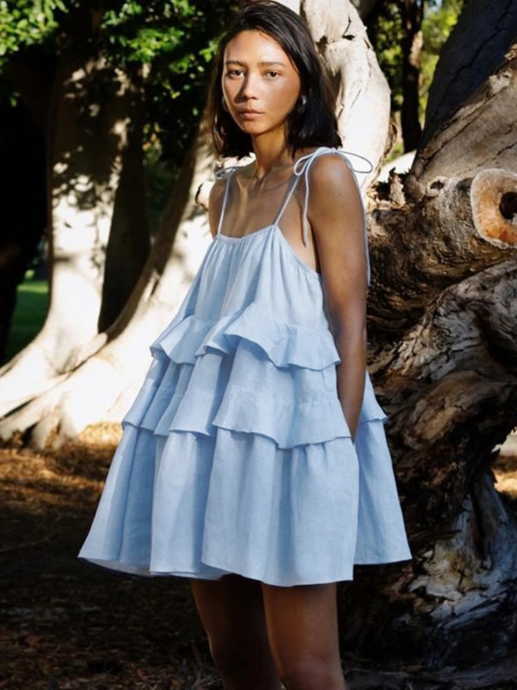 

Летнее сексуальное ТРАПЕЦИЕВИДНОЕ ПЛАТЬЕ на бретелях-спагетти, женская уличная одежда без рукавов, Повседневная Клубная одежда, элегантное женское мини-платье, платья