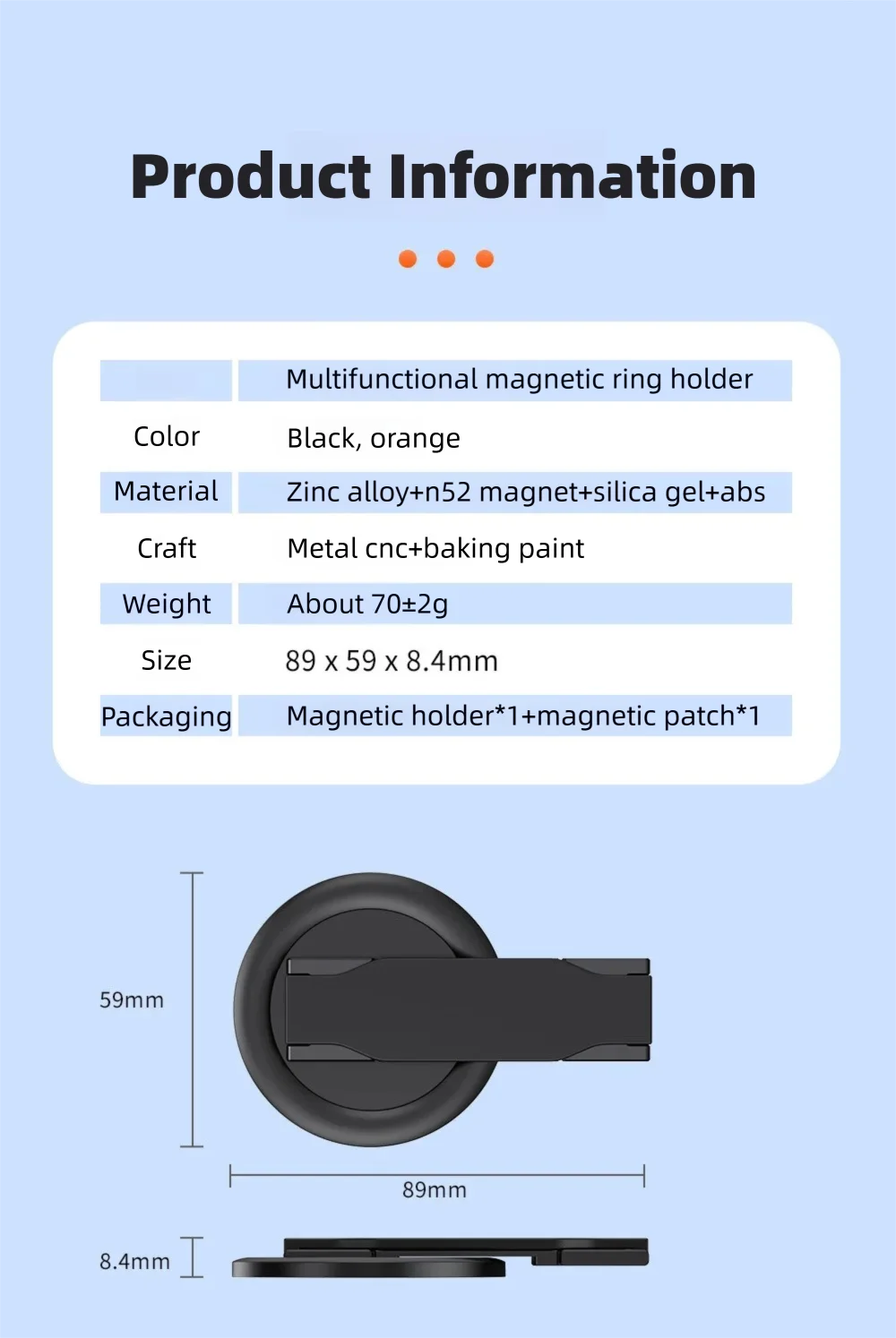 Für Magsafe Handyhalterung Magnetischer Mobiltelefonhalter Tragbarer Klappbarer Ständer Telefonringgriff Tok Armband Tischhalterung – Detail 10
