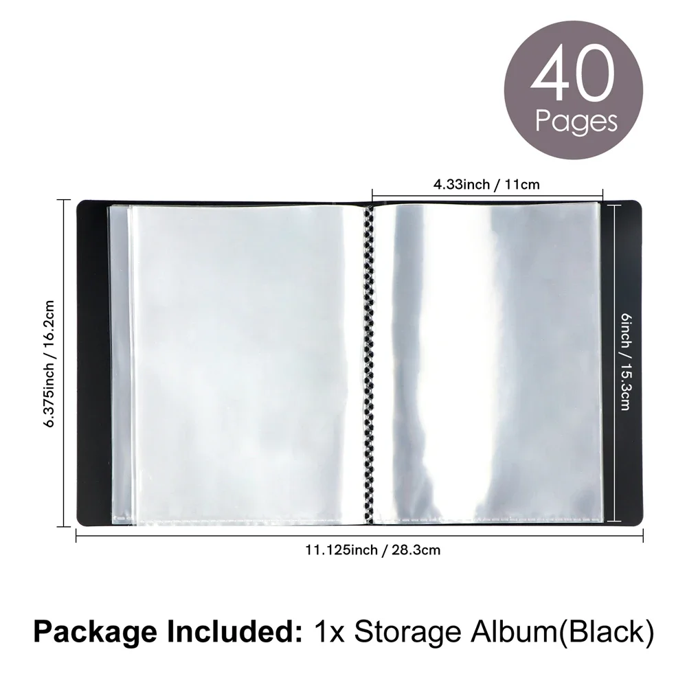 A6 Waterproof 4x6 Clear Photo Album With 40 Pockets & Large Capacity For Photos Cards Stickers For Home Office High Quality
