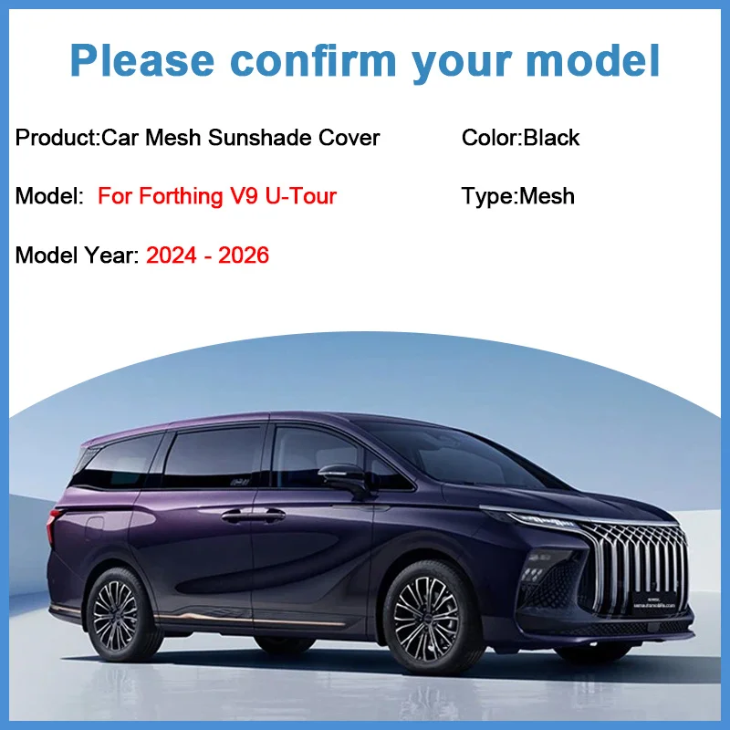 Pelindung Matahari Jaring Mobil untuk Aksesori Forthing V9 U-tour 2024 2025 2026 Xinghai V9 Tirai Privasi Insulasi Panas Aksesori Mobil