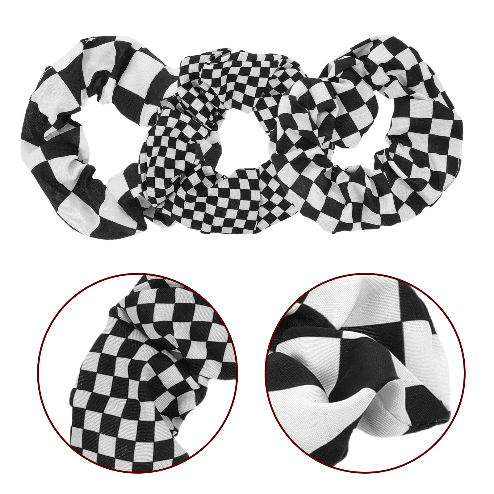 

Набор из 12 стильных резинок для волос в черно-белую клетку, мягкие, не повреждающие волосы, для женщин, быстрые и удобные в использовании