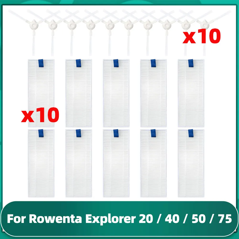Filtre Hepa avec brosse latérale, pièce pour aspirateur Tefal Rowenta Explorer/x-plorer série 20 40 50 75 Smart Force isweep X3 / X5