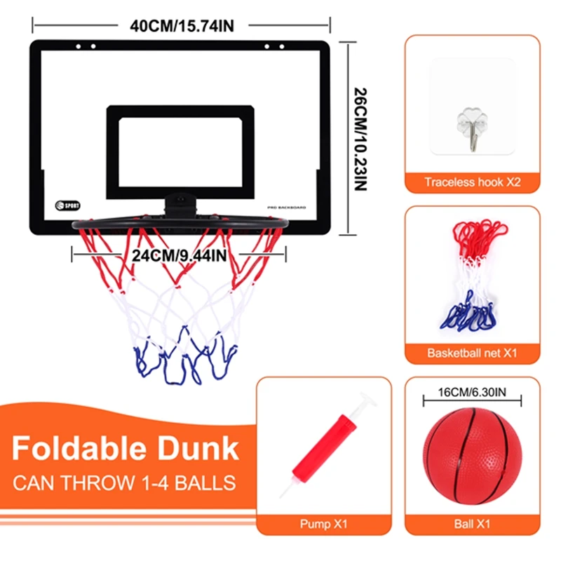 Ensemble de jouets de jeu de basket-ball d'intérieur, jouets de basket-ball portables pour enfants, enfants et adultes, GérSports