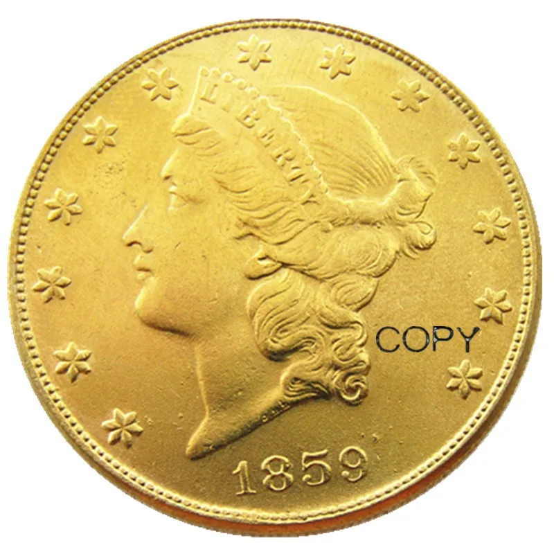 

US 1859/1898/1904 With Motto, Mix Date 100pcs TWENTY DOLLARS on Reverse 100% Brass Copy Coin