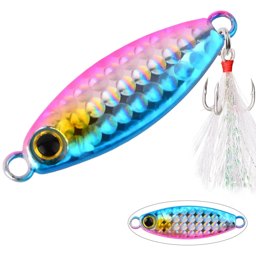 2023 Metal Spinner Jig Hard Bait 10g 4.5cm Saltwater Jigging lead Fishing Lure Laser Body Sinking Bait Carp Fishing Tackle