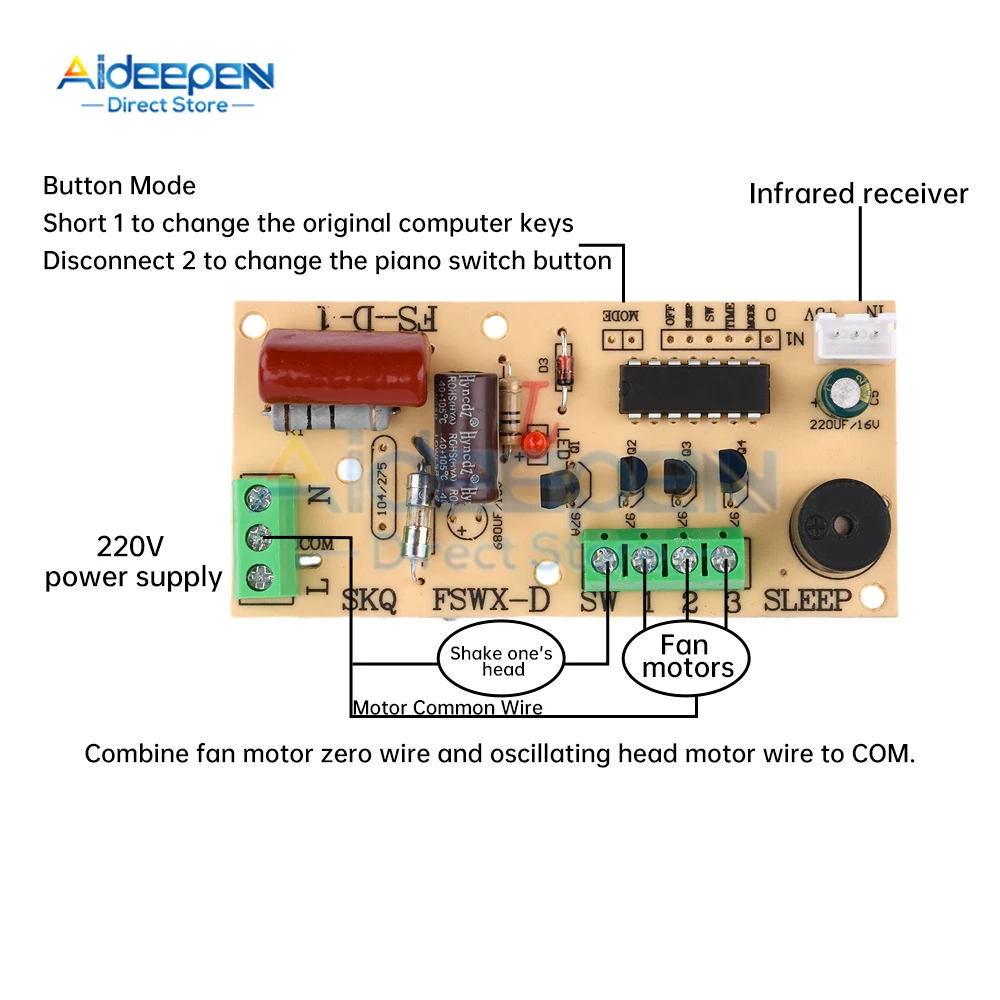 Air Conditioning Fan Electric Fan Circuit Universal Board Remote Control Board Cold Fan Motherboard Circuit Control Board