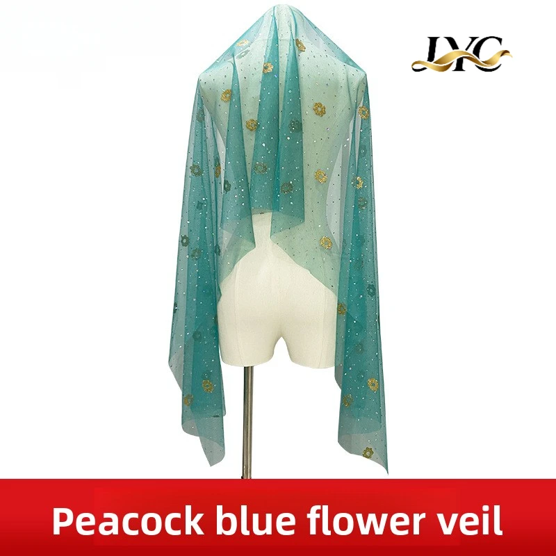 Belly Dance Indian Dance Headscarf with Gold-Stamped Pattern Bollywood Dance Prop for Women