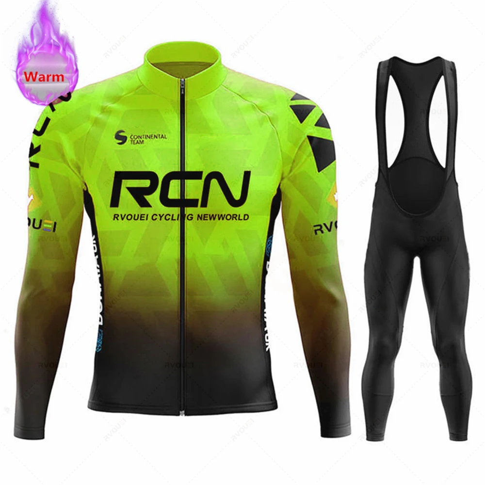 Rvouei Winter-Radtrikot-Set Outdoor Thermo-Fleece Fahrradbekleidung Rennrad-Shirt MTB Fahrrad-Uniform Ropa Ciclismo