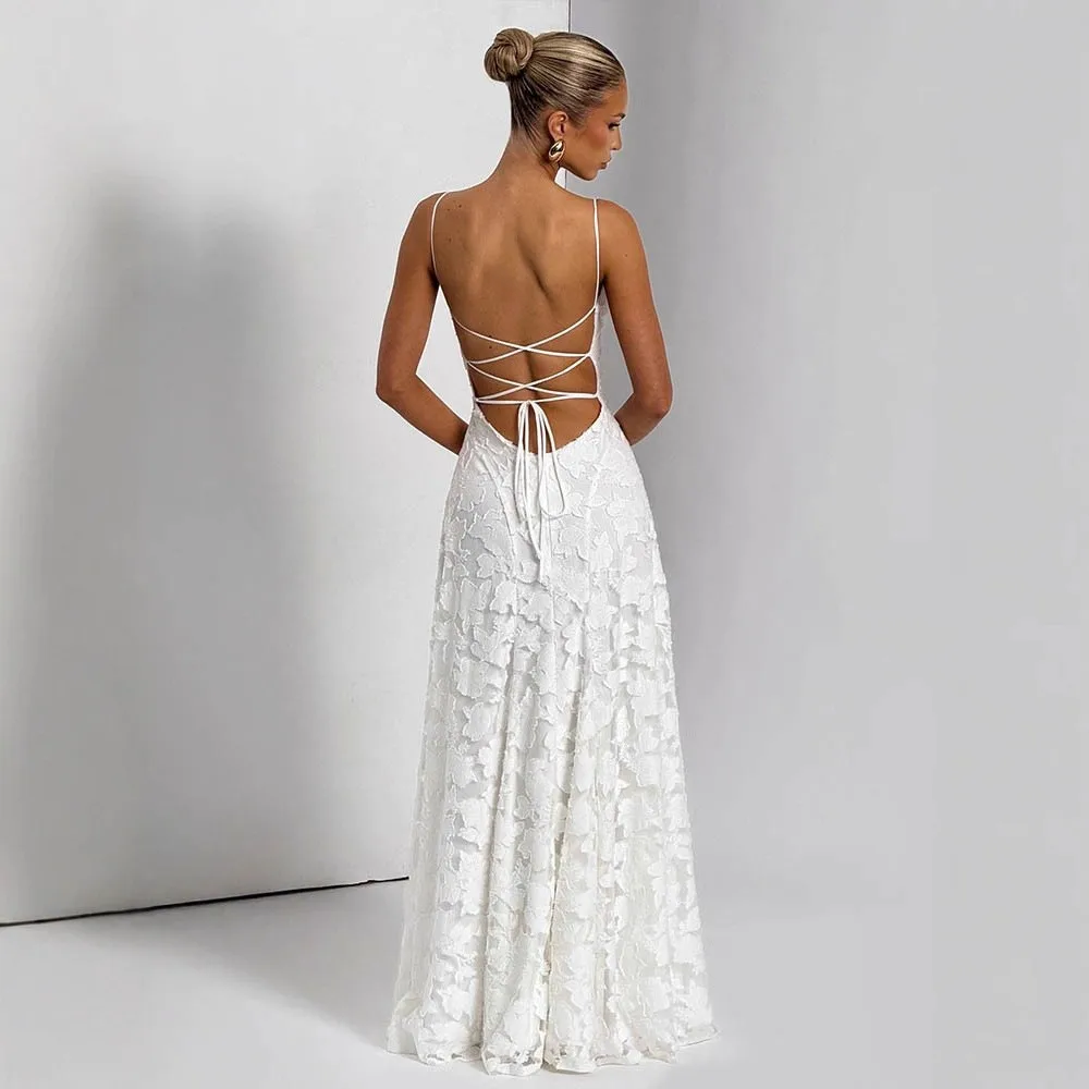 Dubai Women's Long Strapless A-Line Maxi Dress Off-Shoulder Lace Floor-Length Slip Wine Red White Lace