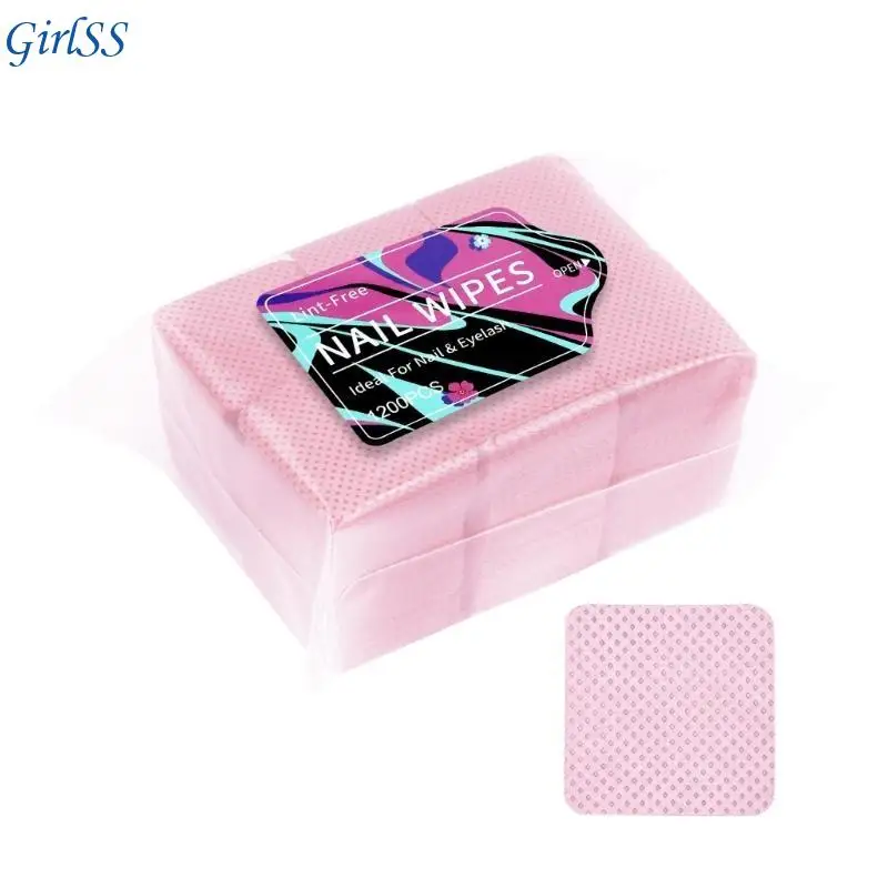 Nonlintingผ้าเช็ดทำความสะอาดเล็บ,1200PCS Nonwovenผ้าเล็บแผ่นทำความสะอาดLash