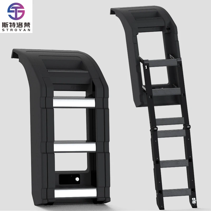 STLF Outdoor Off-road Vehicle Accessories Foldable Protection Non-destructive Installation Aluminum Alloy Car Side Ladder