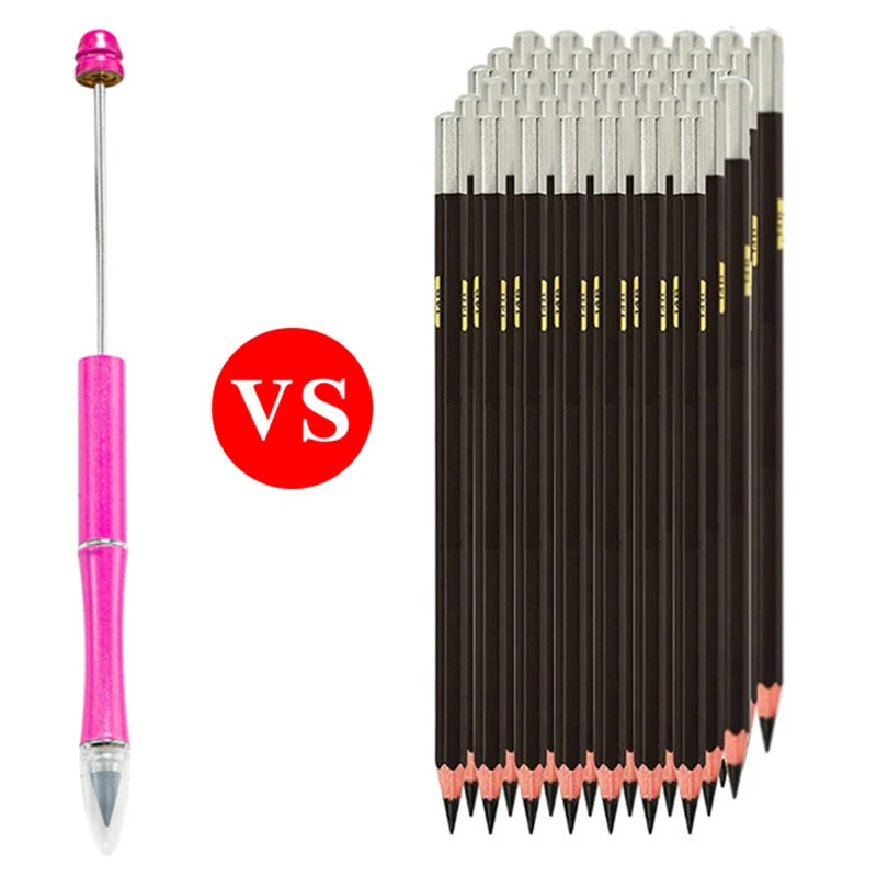 Diy Beaded Pencil Bead Eternal Pencils Unlimit Pencils for Drawing Metal Pencils Ink-free Writing Continuous Pencil