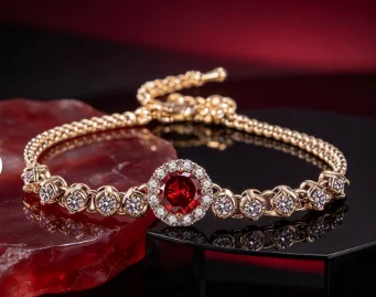 PT950 Luxury Fashion Multi-purpose Ultra-Shiny Full-Diamond Red Flower Hand Chain - Exquisite and Simple Design